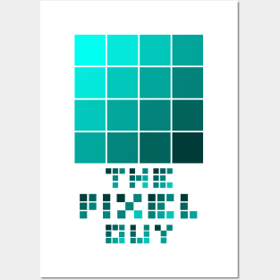 the pixel guy design for the pixel lover - aqua Posters and Art